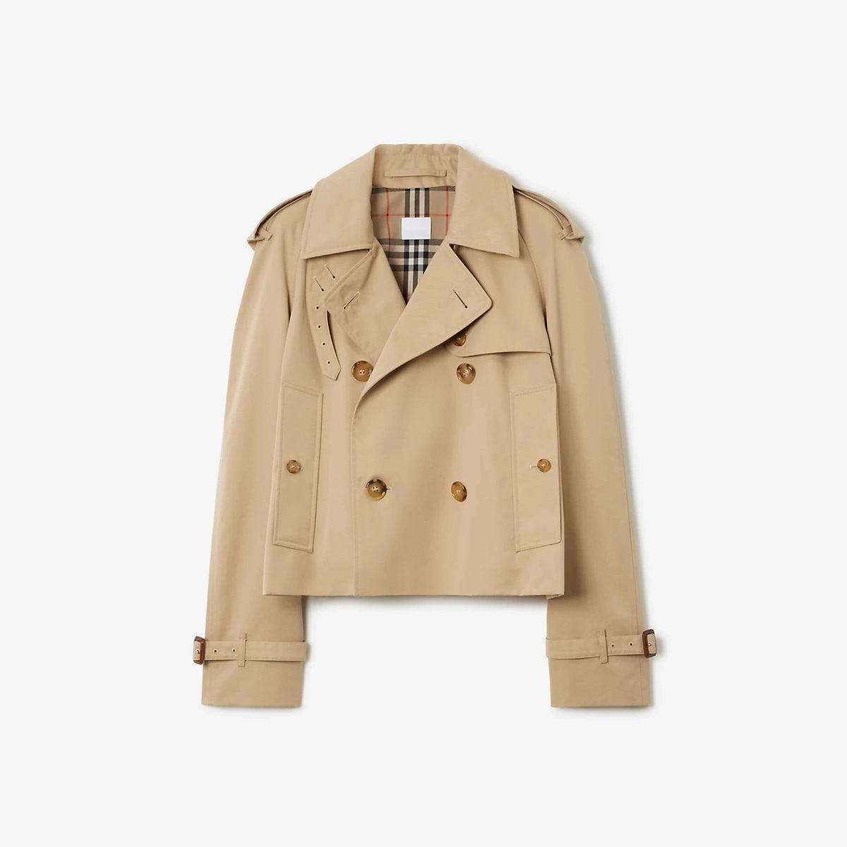 Women's Stand Collar Cotton Twill Short Trench Coat - Available in Two Colors