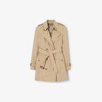 Women's short gabardine double-breasted windproof trench coat