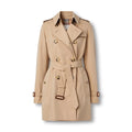 Women's Short Gabardine Double-Breasted Windbreaker Jacket - Available in Two Colors