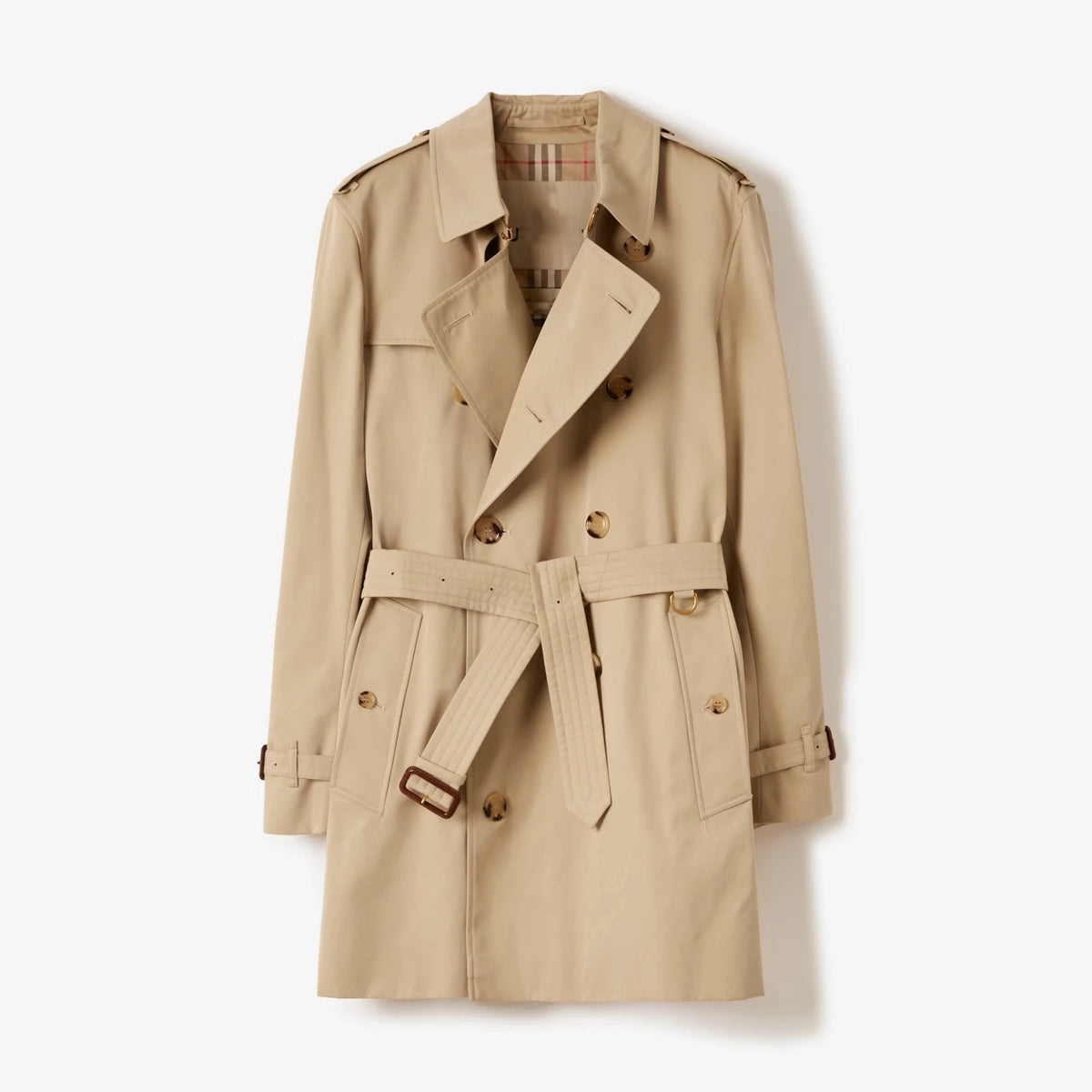 Men's classic straight-cut short trench coat - available in two colors