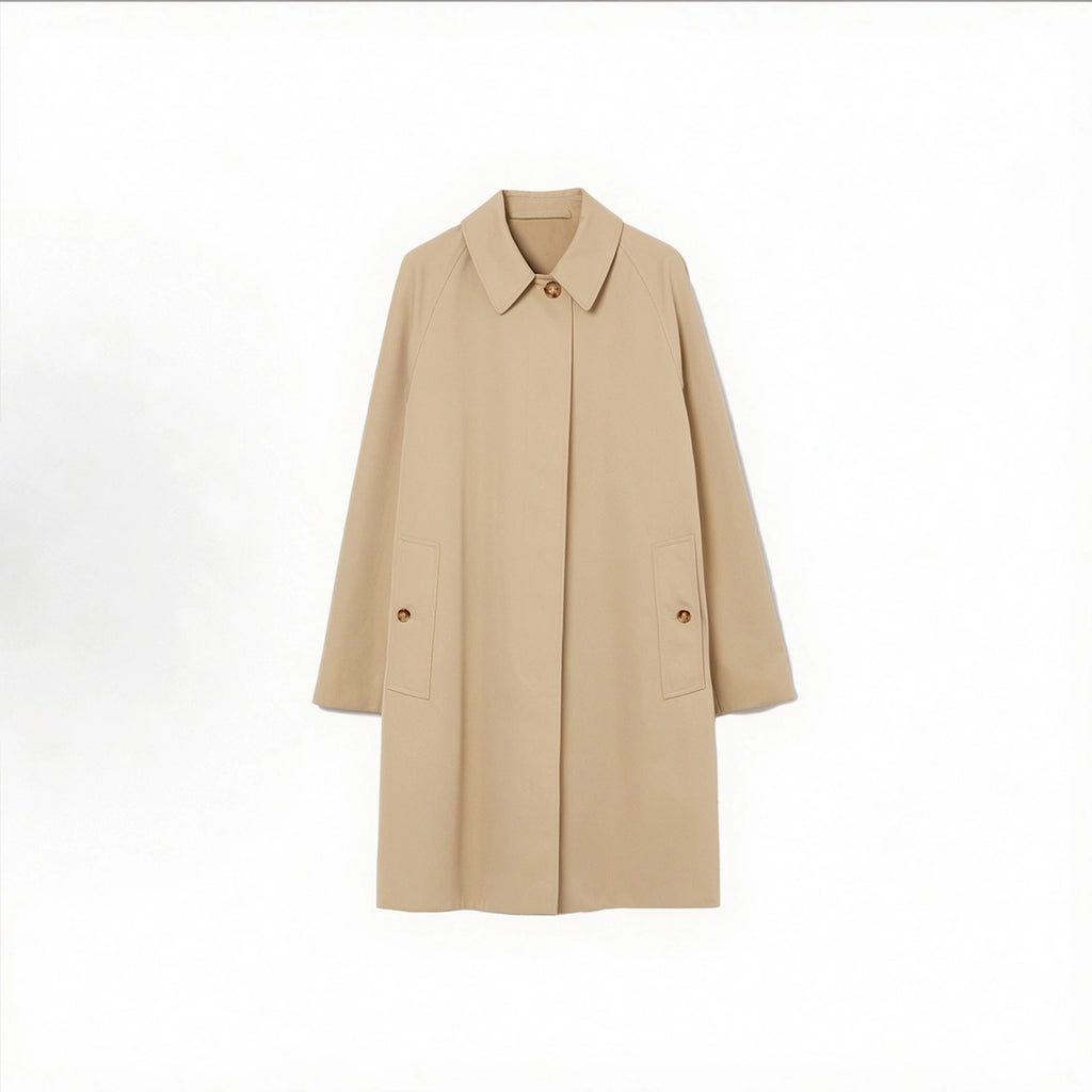 Women's Lined Printed Lightweight Gabardine Trench Coat - Khaki