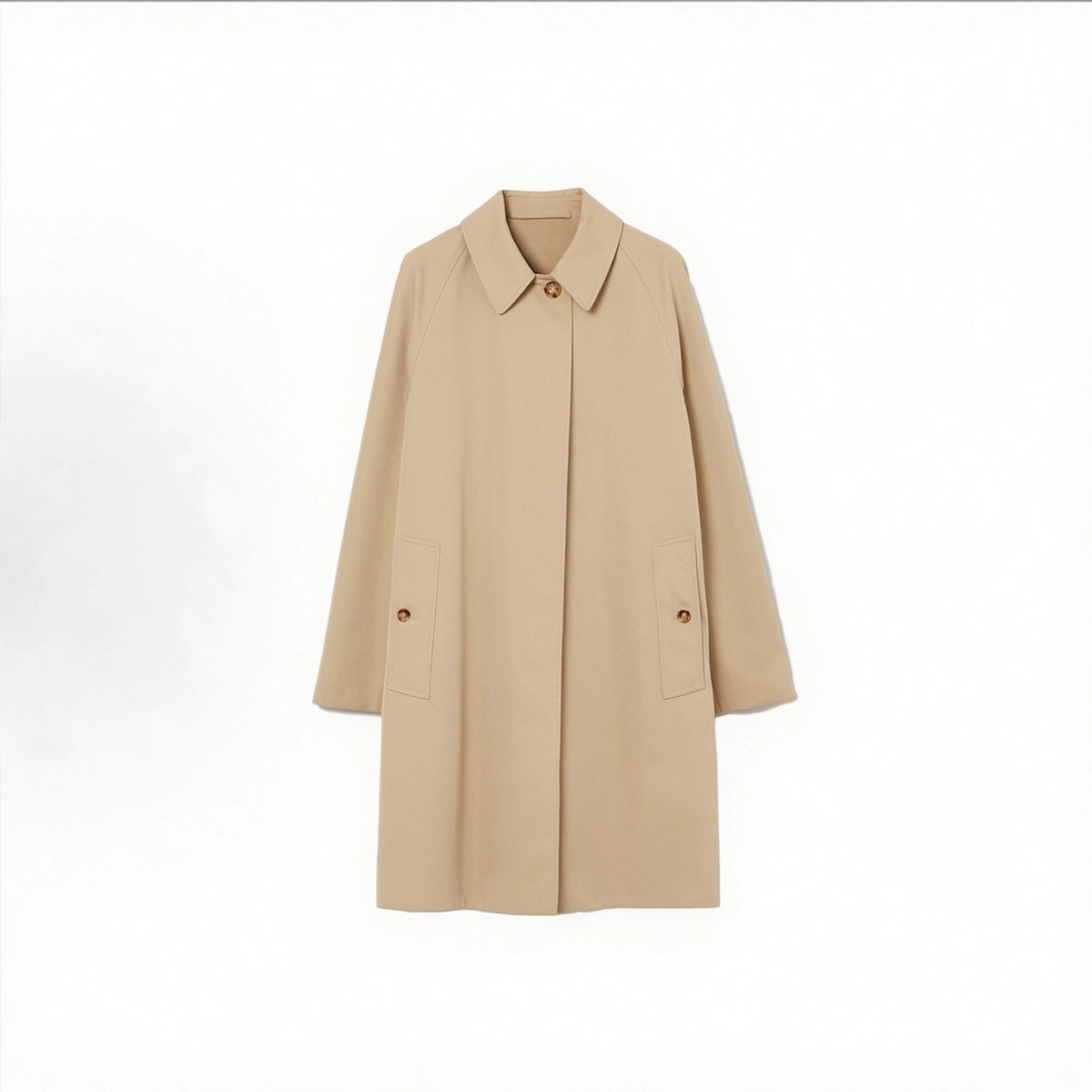 Women's Lined Printed Lightweight Gabardine Trench Coat - Khaki