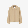 Loose Lapel Gabardine Jacket, Simple Cotton Windbreaker - Khaki, Black