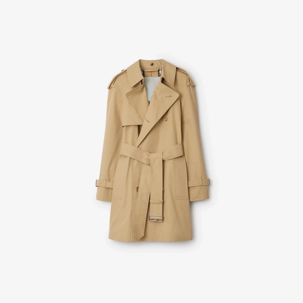 Short Detachable Collar Gabardine Trench Coat - Available in Two Colors