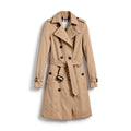 Women's Classic Long Trench Coat - Khaki