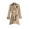 Women's Classic Mid-Length Trench Coat - Khaki