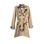 Women's Classic Mid-Length Trench Coat - Khaki